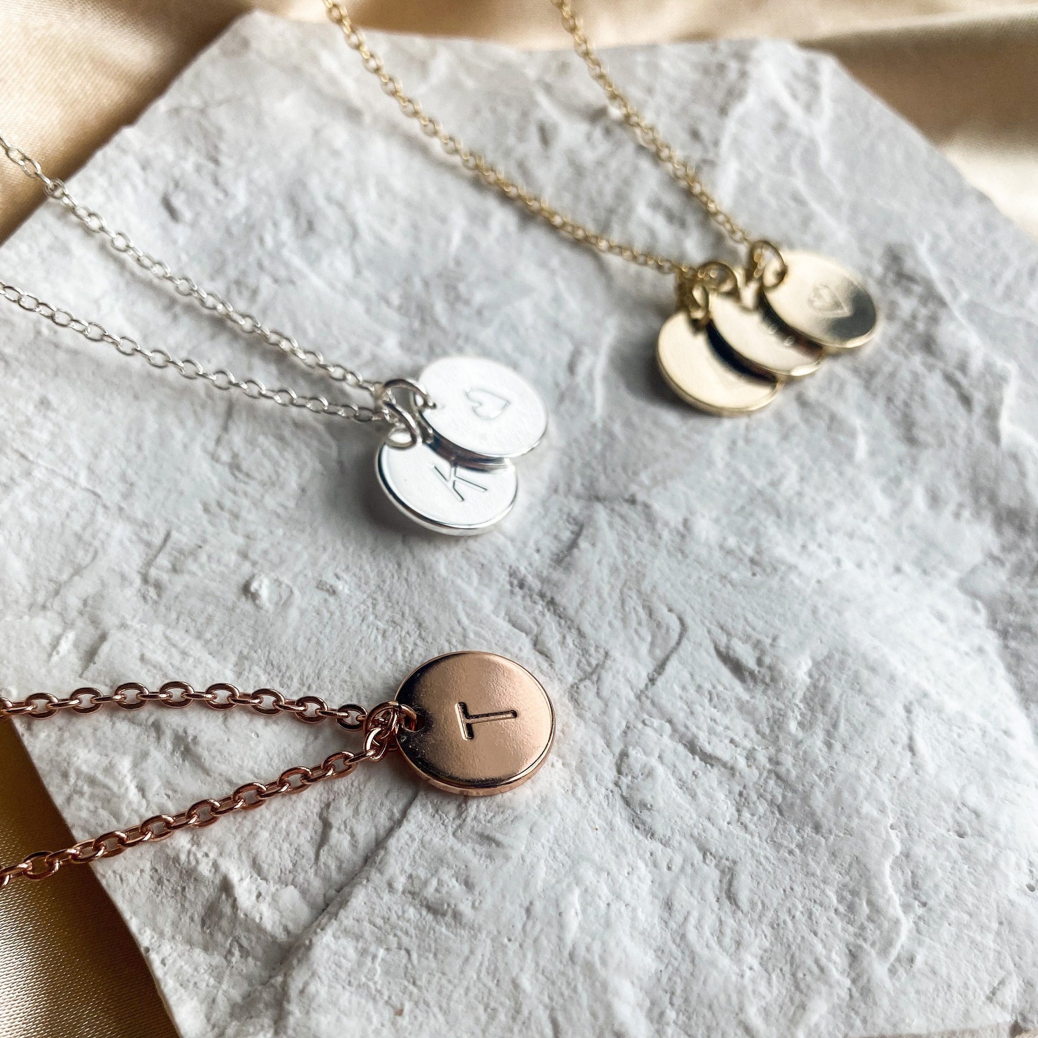 Stackable Initialized Disc Necklace