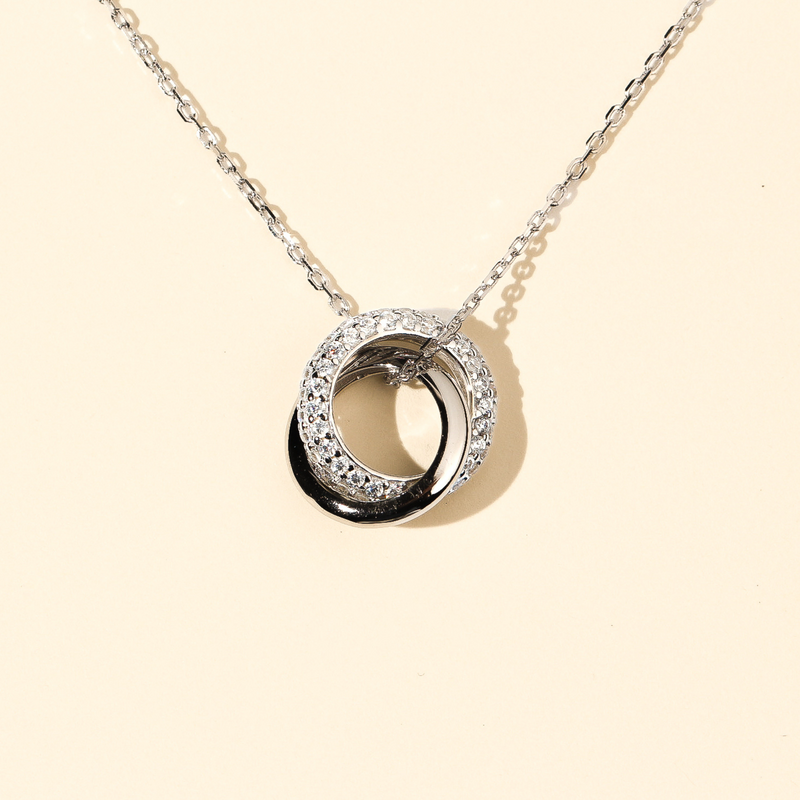 Linked For Life - Pave Thick Hoop Sterling Necklace