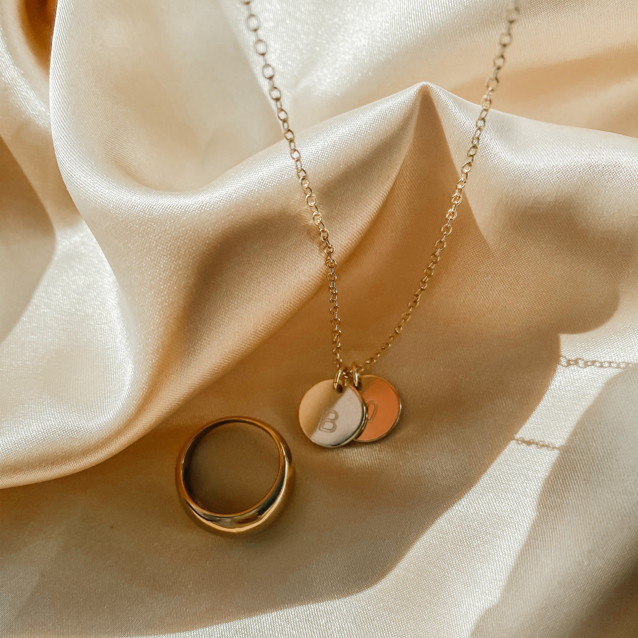 Stackable Initialized Disc Necklace