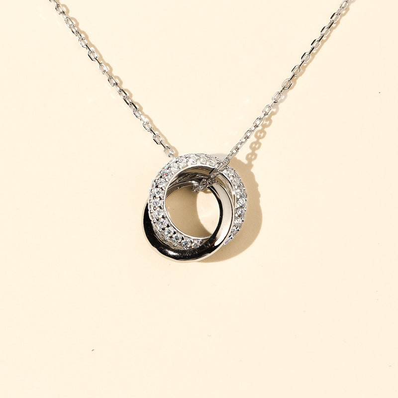 Linked For Life - Pave Thick Hoop Sterling Necklace