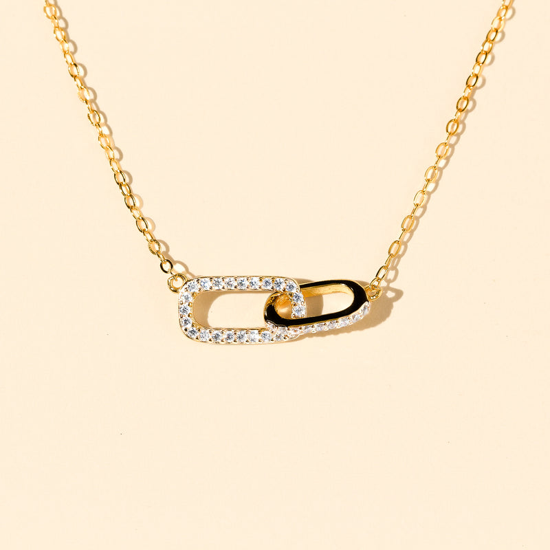 Linked For Life - Pave Diamond Sterling Necklace