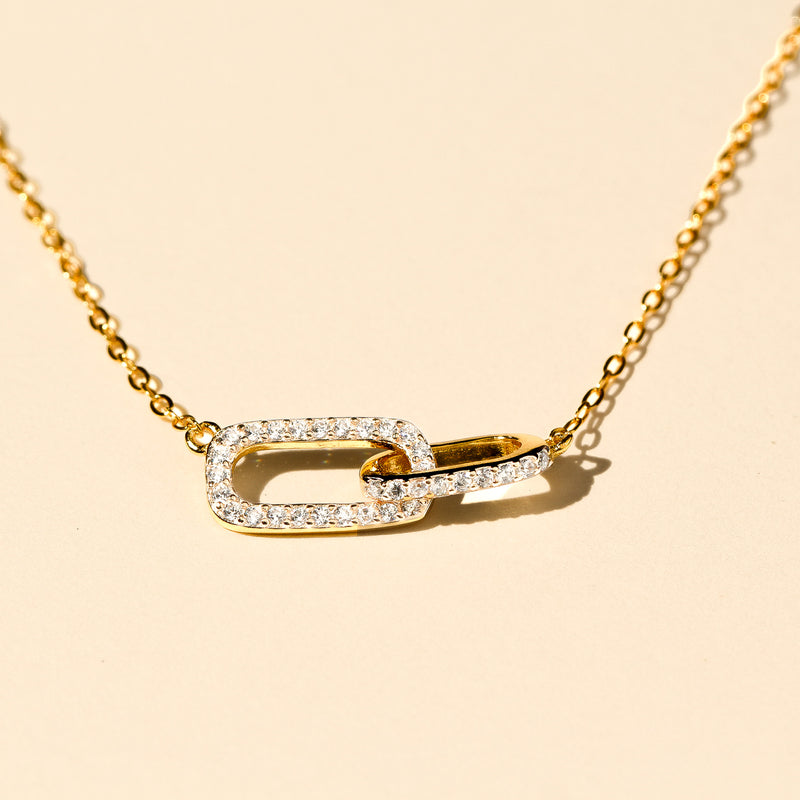 Linked For Life - Pave Diamond Sterling Necklace