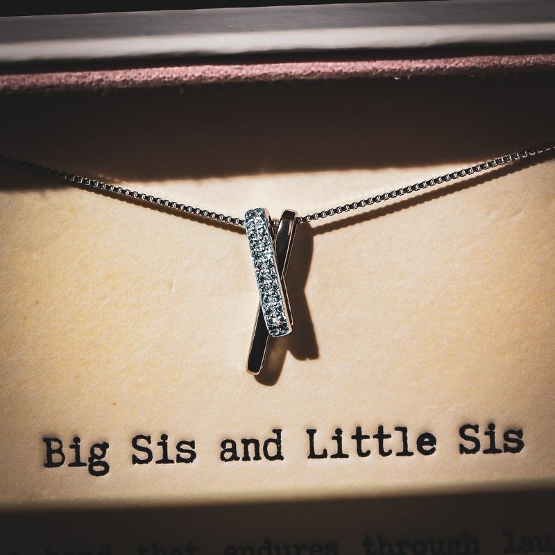 Linked For Life - Pave Clip Sterling Necklace