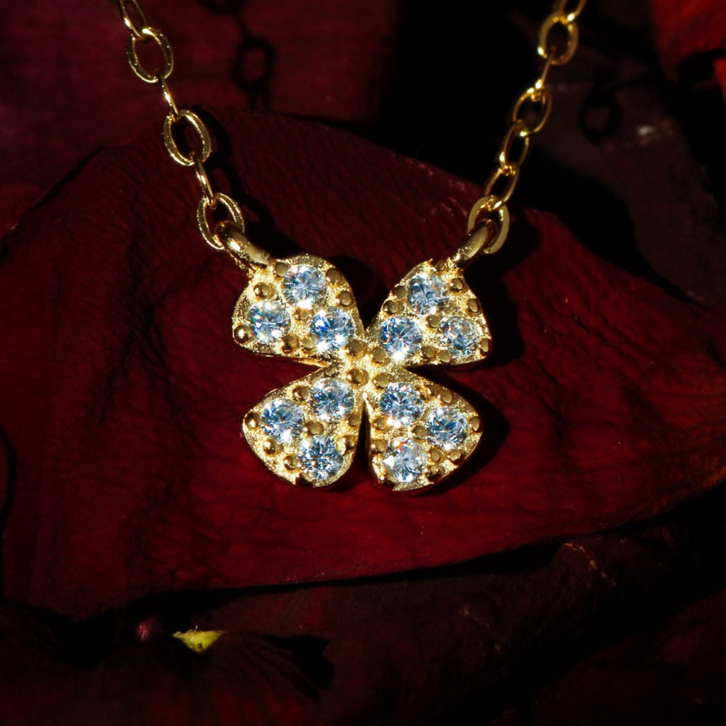 Dainty Studded WildFlower - Sterling Necklace