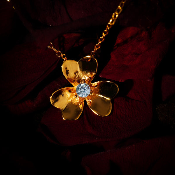 Yellow Hibiscus - Sterling Necklace