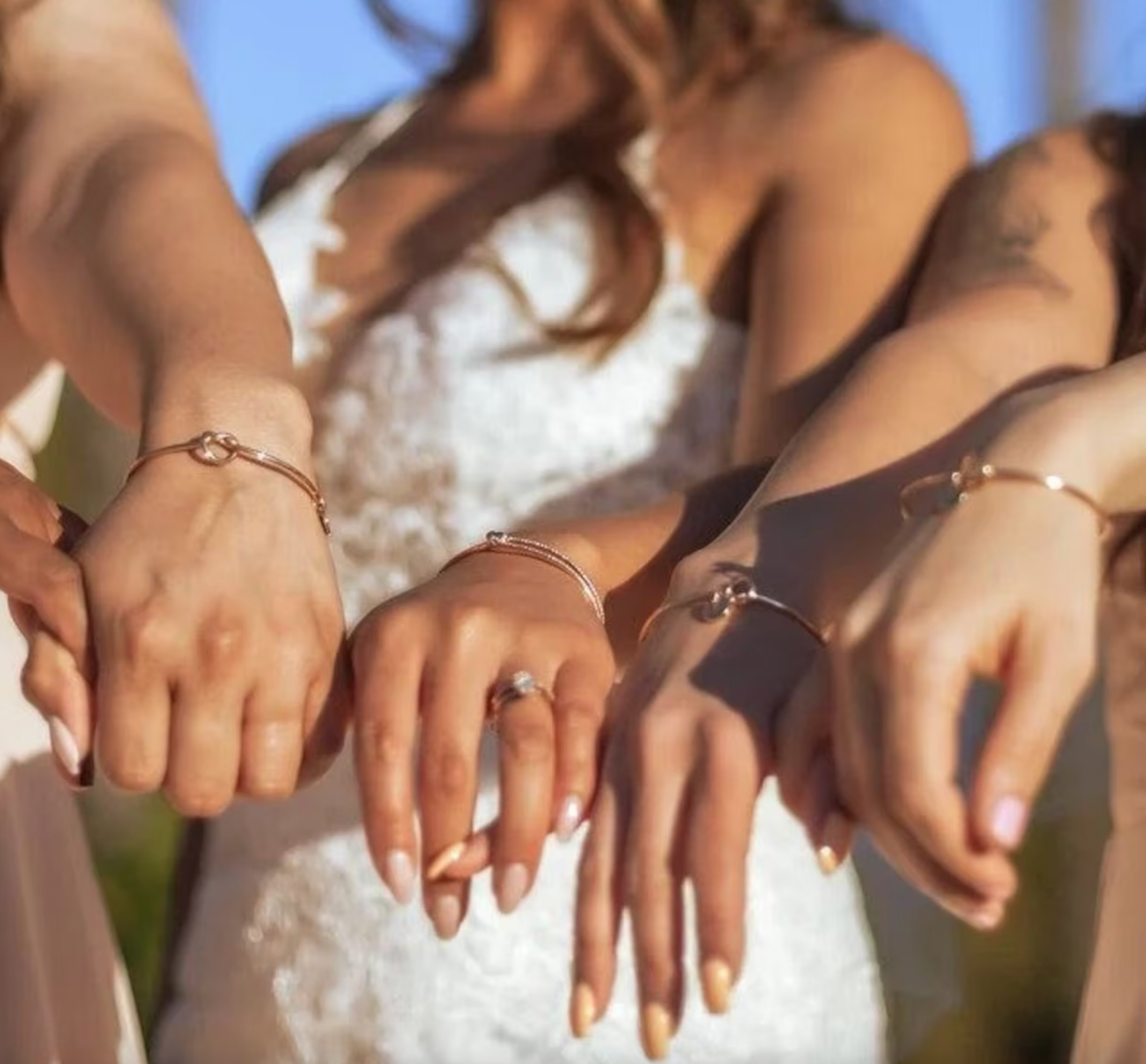 AC  "tie the knot" Heart Initial Bracelet