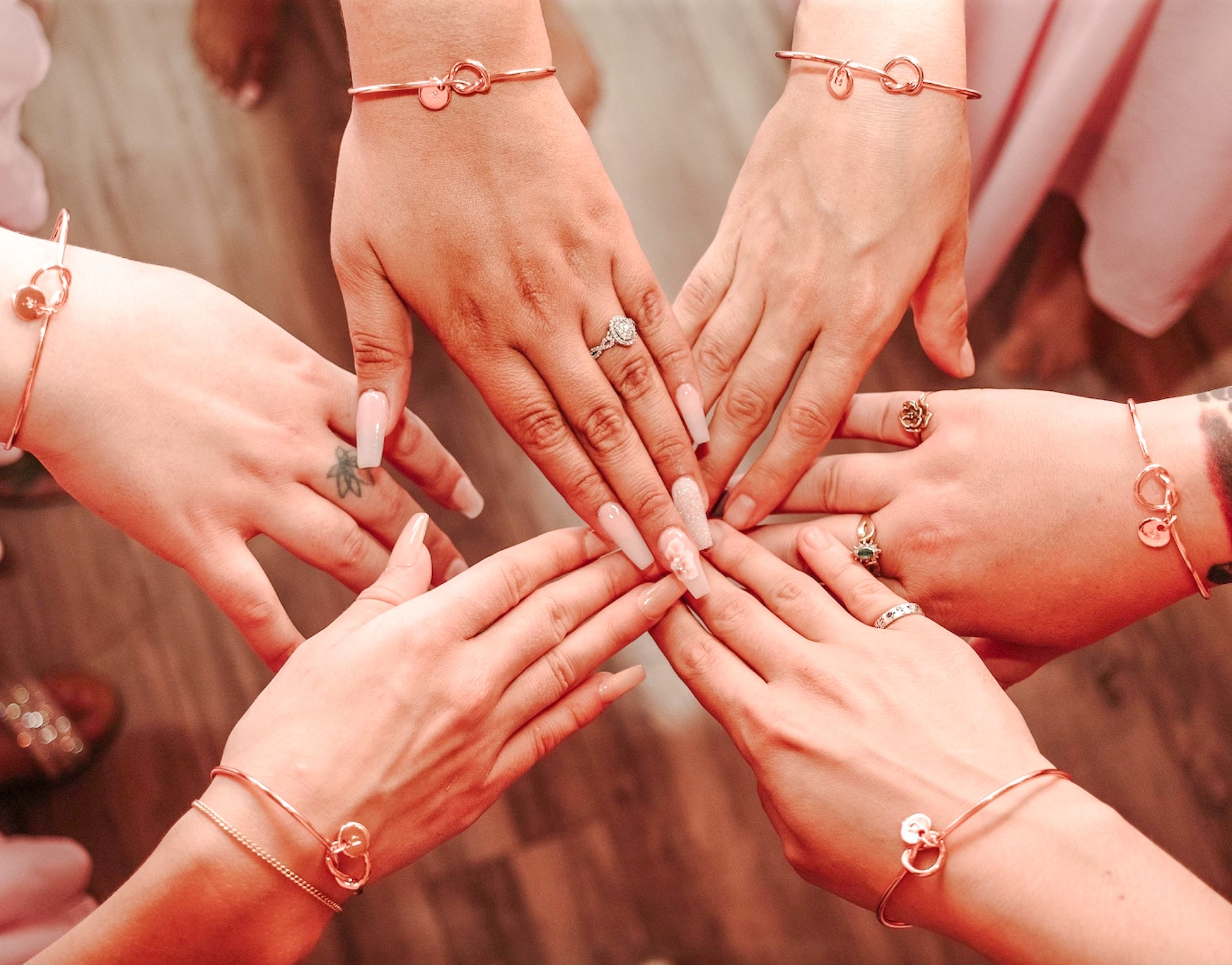 AC  "tie the knot" Heart Initial Bracelet