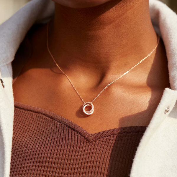 Linked For Life - Pave Thick Hoop Sterling Necklace