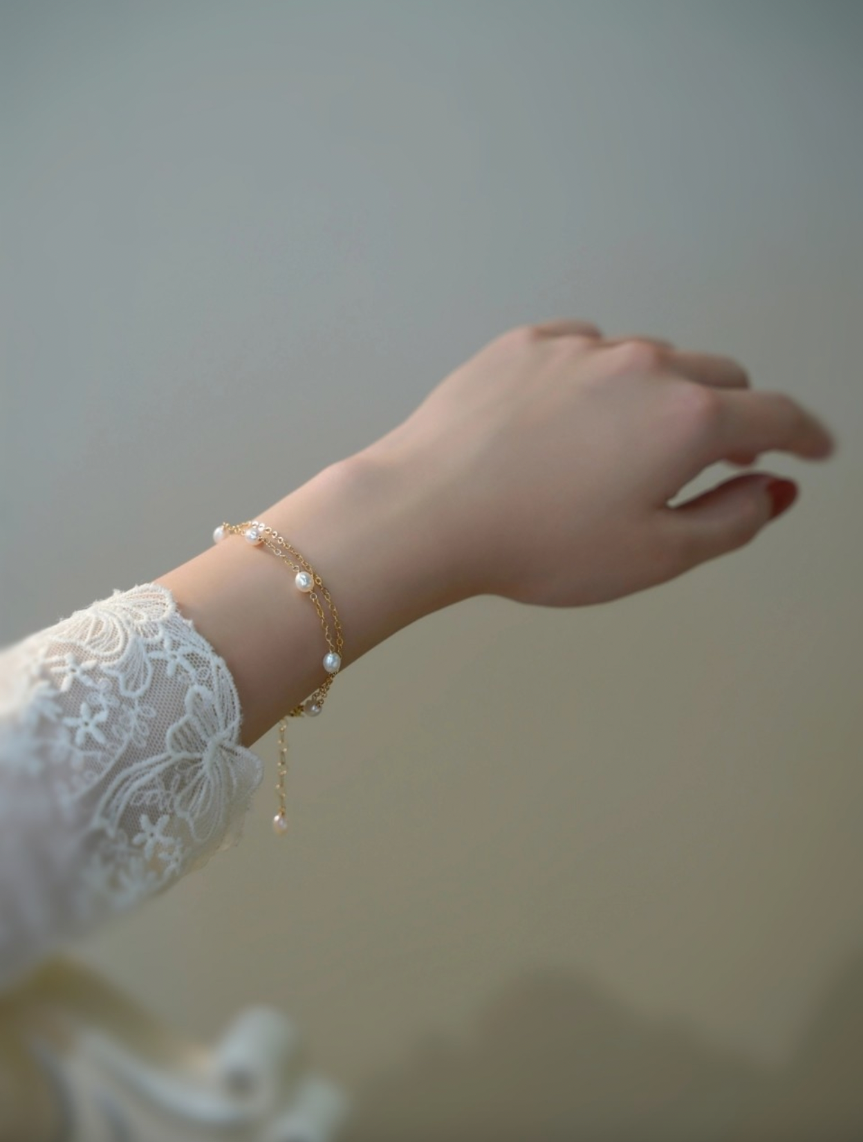 Dainty Genuine Pearls - Layered Bracelet