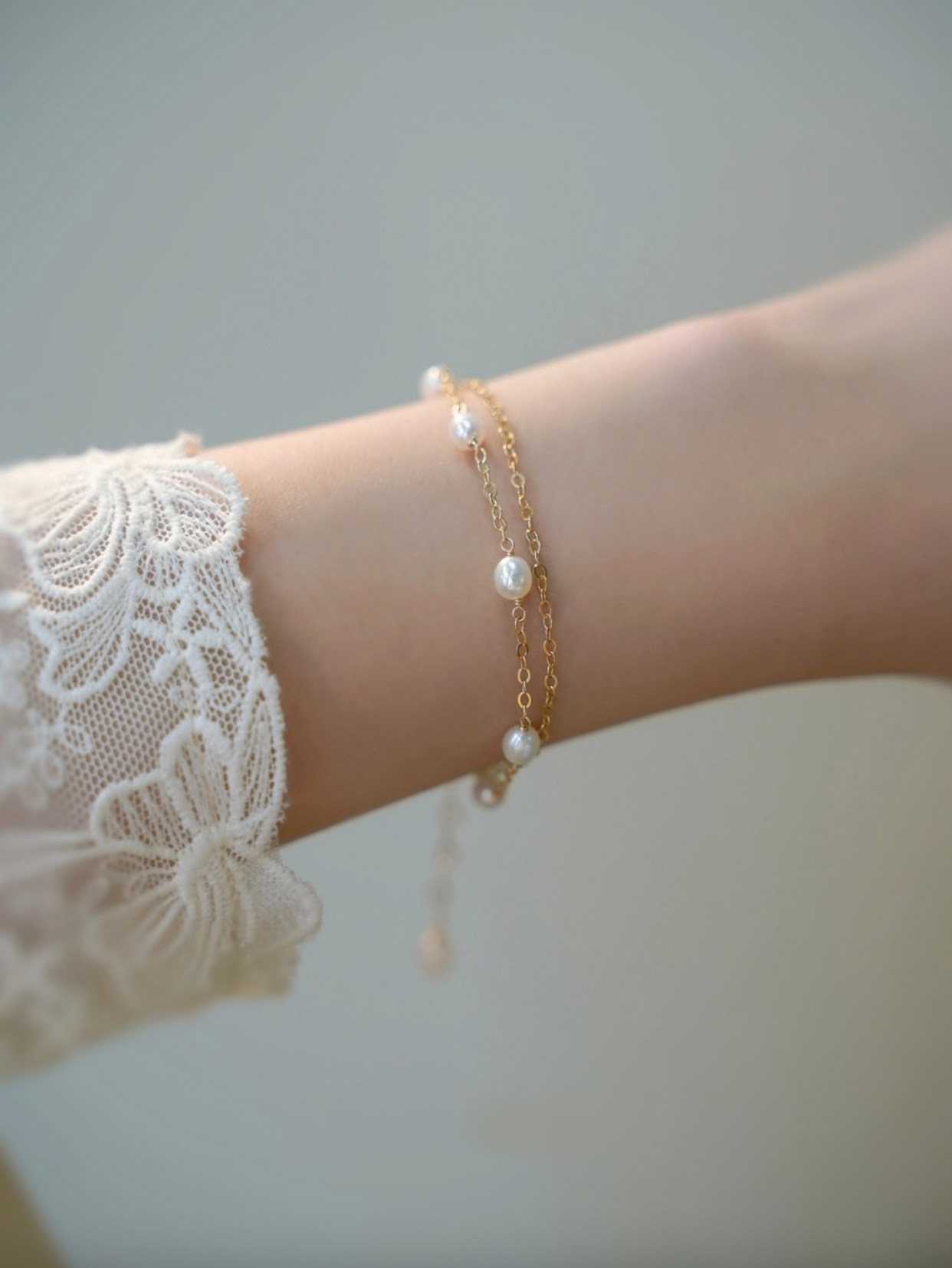 Dainty Genuine Pearls - Layered Bracelet