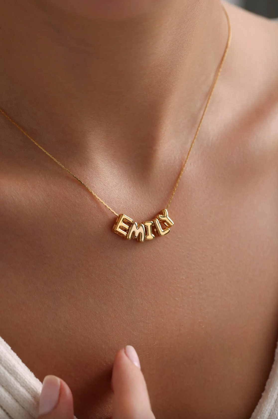 Bubble Letters - Name Necklace