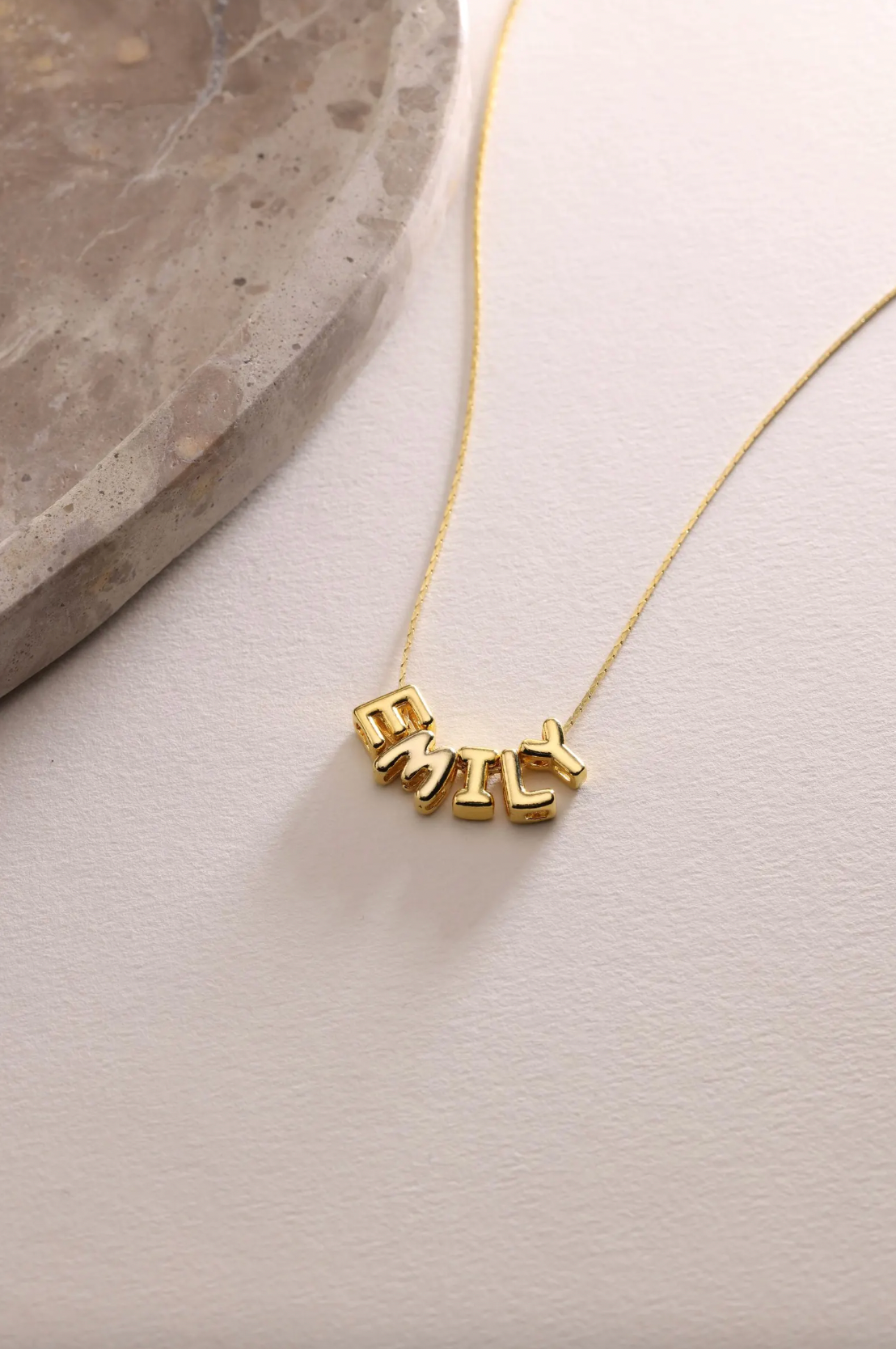 Bubble Letters - Name Necklace